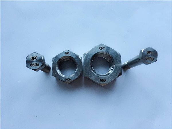 legering 660 zeskantbouten en -moeren, bevestigingsmiddelen din1.4980